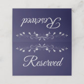 Navy Blue & Gray Elegant Wedding vorbehalten Platzkarte (Außenseite Aufgefaltet)
