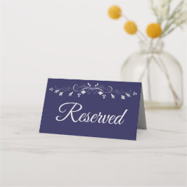 Navy Blue & Gray Elegant Wedding vorbehalten Platzkarte