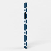 Navy Blue & Gray Lattice Individuelle Name Case-Mate iPhone Hülle (Hinten/Rechts)