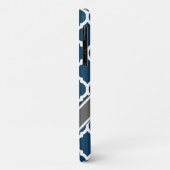 Navy Blue & Gray Lattice Individuelle Name Case-Mate iPhone Hülle (Hinten/Links)