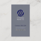 Navy Blue Gray Minimal Display Foto Beruflich Visitenkarte (Rückseite)