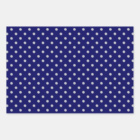 Navy Blue Gray Patterned Wrapping Paper Sheets Geschenkpapier Set (Vorderseite 2)