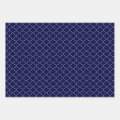 Navy Blue Gray Patterned Wrapping Paper Sheets Geschenkpapier Set (Vorderseite)