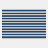Navy Blue Gray Patterned Wrapping Paper Sheets Geschenkpapier Set (Vorderseite 3)