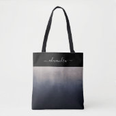 Navy Blue Gray rustic ombre chic personalisiert Tasche (Vorderseite)
