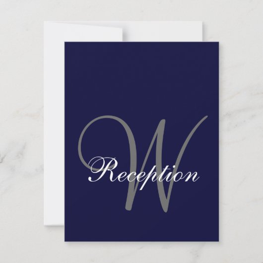 Navy Blue Gray Wedding Card Einladung (Vorderseite)