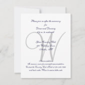 Navy Blue Gray Wedding Card Einladung (Rückseite)