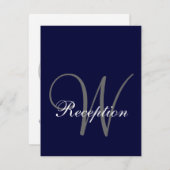 Navy Blue Gray Wedding Card Einladung (Vorne/Hinten)