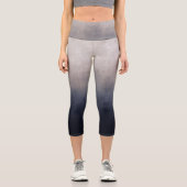 Navy Blue Gray Whitel rustic ombre Capri Leggings (Vorderseite)