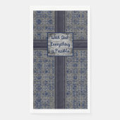 Navy Blue & Gray X's and O's Pattern Serviette (Vorderseite)