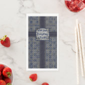 Navy Blue & Gray X's and O's Pattern Serviette (Beispiel)