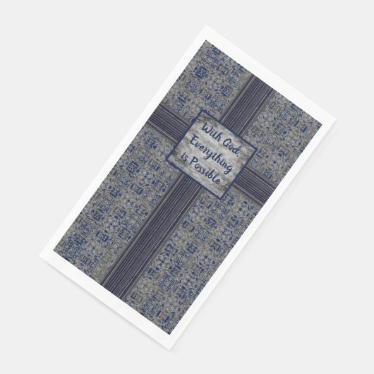 Navy Blue & Gray X's and O's Pattern Serviette (Ecke)
