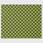 Navy Blue Green Checkerboard Geschenkpapier (Flach)