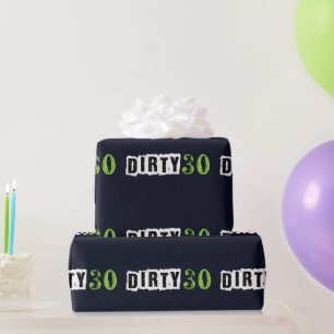 Navy Blue & Green Dirty 30 30. Dreißigstes Party Geschenkpapier