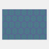 Navy Blue & Green Loch Ness Monster Damask Geschenkpapier Set (Vorderseite)