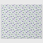 Navy Blue Green Palm Muster Geschenkpapier (Flach)