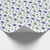 Navy Blue Green Palm Muster Geschenkpapier (Ecke)