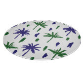 Navy Blue Green Palm Muster Schneidebrett (Ecke)