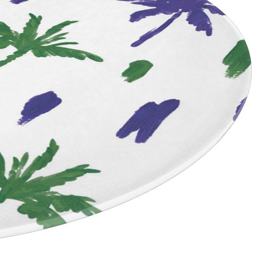 Navy Blue Green Palm Muster Schneidebrett (Ecke)