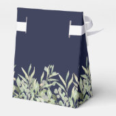 Navy Blue Greenerage Foliage Brautparty Geschenkschachtel (Rückseite)