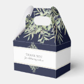 Navy Blue Greenerity Wedding Vielen Dank Geschenkschachtel (Rückseite)