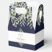 Navy Blue Greenerity Wedding Vielen Dank Geschenkschachtel (Geöffnet)