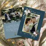 Navy Blue Greenery Vintag Merry Verheiratet Portra Folien Feiertagskarte<br><div class="desc">Herzlich willkommen in unserem bezaubernden Navy Blue Greenery Vintag Merry Verheiratet Portrait Foil Holiday Card Design, wo Vintager Charme auf moderne Eleganz trifft. Dieses Design besticht durch eine faszinierende Aquarellenpflanze und eine subtil elegante Kalligraphie mit einfacher Typografie, die das Wesen traditioneller Gemütlichkeit und rustikaler Hütte einnimmt. Mit einer Touch von...</div>