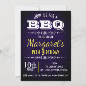 Navy Blue GRILLEN Birthday Party Einladung (Vorderseite)