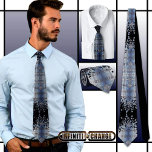 Navy Blue Grunge Denim Texture | Krawatte<br><div class="desc">Ein interessantes Layout von Grunge denim Druck von Nieten in den Tönen von denim blau</div>