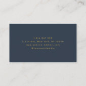 Navy Blue Hair Stylist Typografy Minimalist Visitenkarte (Rückseite)