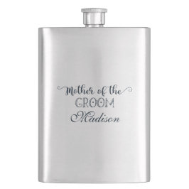 Navy Blue Hand Lettered Fun Mother the Groom Flachmann