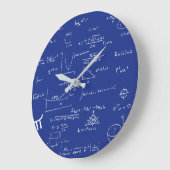 Navy Blue Handgeschriebene Formeln als Mathe Große Wanduhr (Winkel)