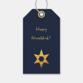 Navy Blue Hanukkah Golden David Star Geschenkanhänger (Vorderseite)