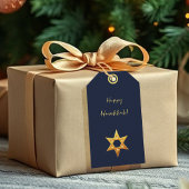Navy Blue Hanukkah Golden David Star Geschenkanhänger