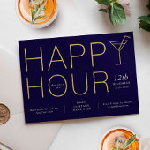 Navy Blue Happy Hour Client Wertschätzungsgeschäft Einladung