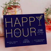 Navy Blue Happy Hour Client Wertschätzungsgeschäft Einladung