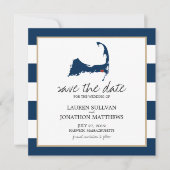 Navy Blue Harwich Cape Cod Map Save the Date (Vorderseite)