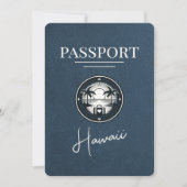 Navy Blue Hawaii Passport Save the Date (Vorderseite)