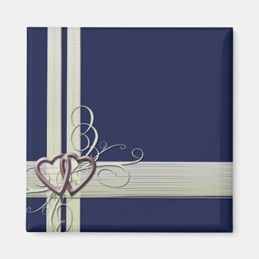 Navy Blue Heart Magnet (Vorne)