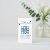 Navy Blue Heart Script QR Code Uni Fund Foto Begleitkarte (Stehend Vorderseite)
