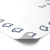 Navy Blue Heirloom Crest Monogram Wedding Welcome  Poster (Ecke)