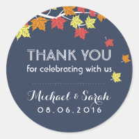Navy Blue Herbst Maple Blätter Vielen Dank Sticker