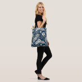 Navy Blue Hibiscus Monstera Tropical Botanical Tasche (Am Model)