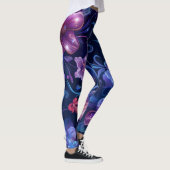 Navy Blue Hibiskus Flows Leggings (Rechts)