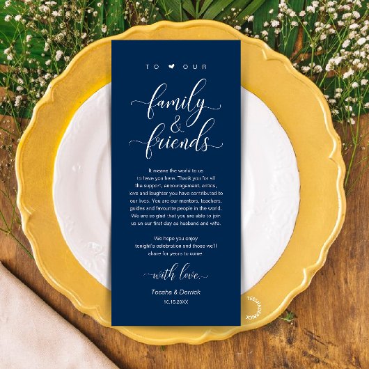 Navy-Blue-Hochzeit-Gedeck-Dankeskarten-Set Programm
