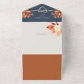 Navy Blue Hochzeit im Herbst All In One Einladung (Außenbereich)