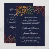 Navy Blue Hochzeit im Herbst Einladung (Vorne/Hinten)