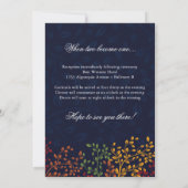 Navy Blue Hochzeit im Herbst Einladung (Rückseite)