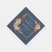 Navy Blue Hochzeit im Herbst Napkins Serviette (Ecke)