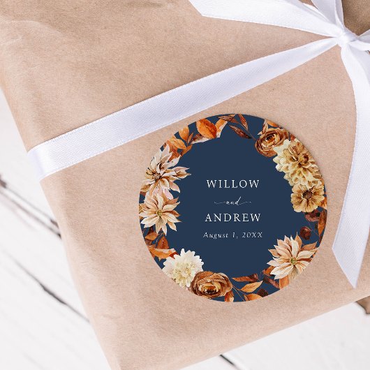 Navy Blue Hochzeit im Herbst Sticker